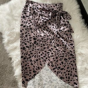 Cheetah print silk skirt